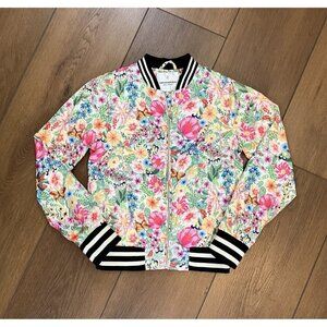 Urban Republic Girls NWT Floral Black/White Bomber Jacket Size L (14/16)